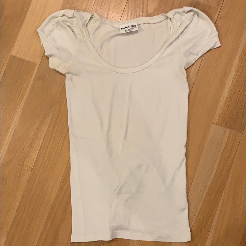 Michael Stars White Shimmer T